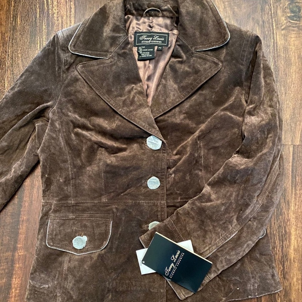 NWT Terry Lewis Classic Luxuries Genuine Suede Jacket